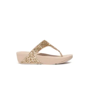 Womens Fitflop Shoes FitFlop Lulu Glitter Toe Post Sandals Gold