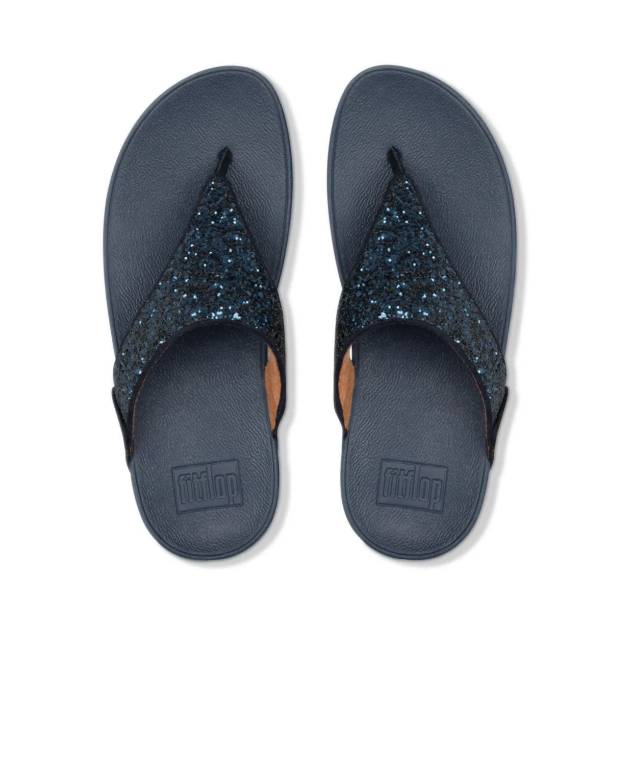 Womens Fitflop Shoes FitFlop Lulu Glitter Toe Post Sandals Navy