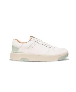 Womens Fitflop Shoes FitFlop Rally Evo Leather Sneaker White/Sagebrush