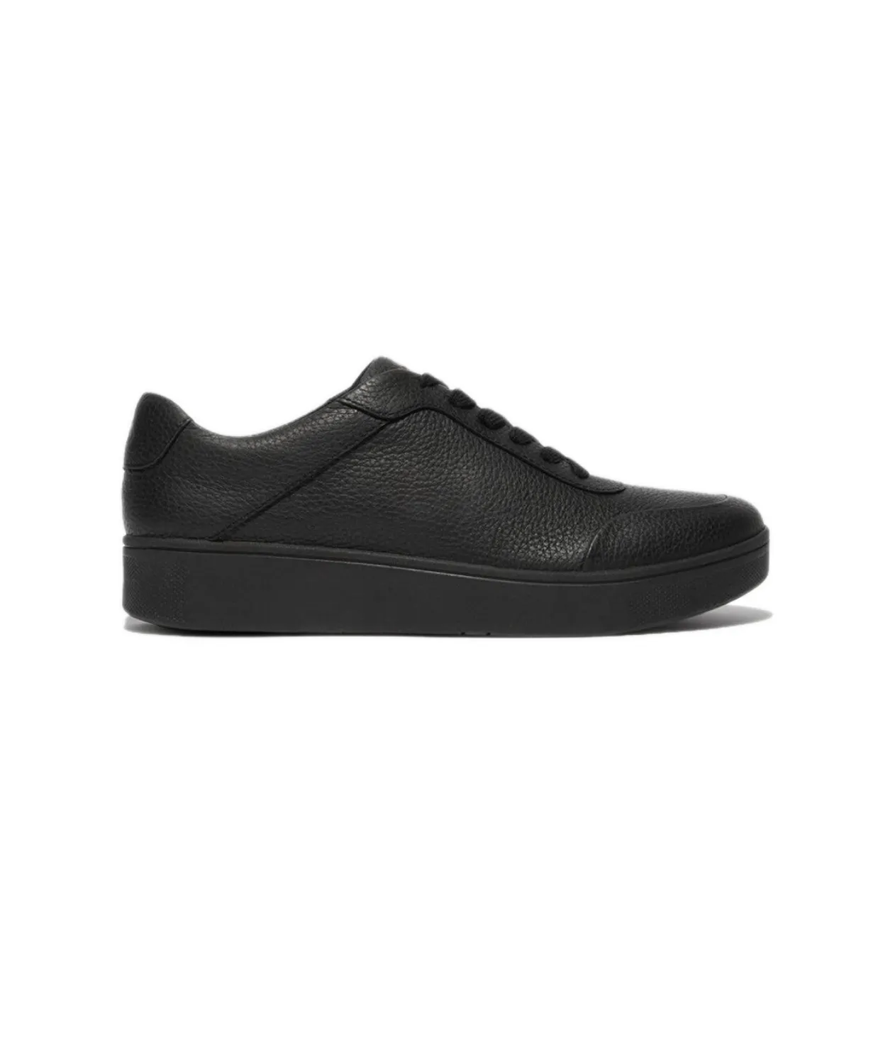 Womens Fitflop Shoes FitFlop Rally Tumbled-Leather Sneakers Black