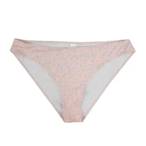Women's Floral Print Bikini Bottom,Light Pink