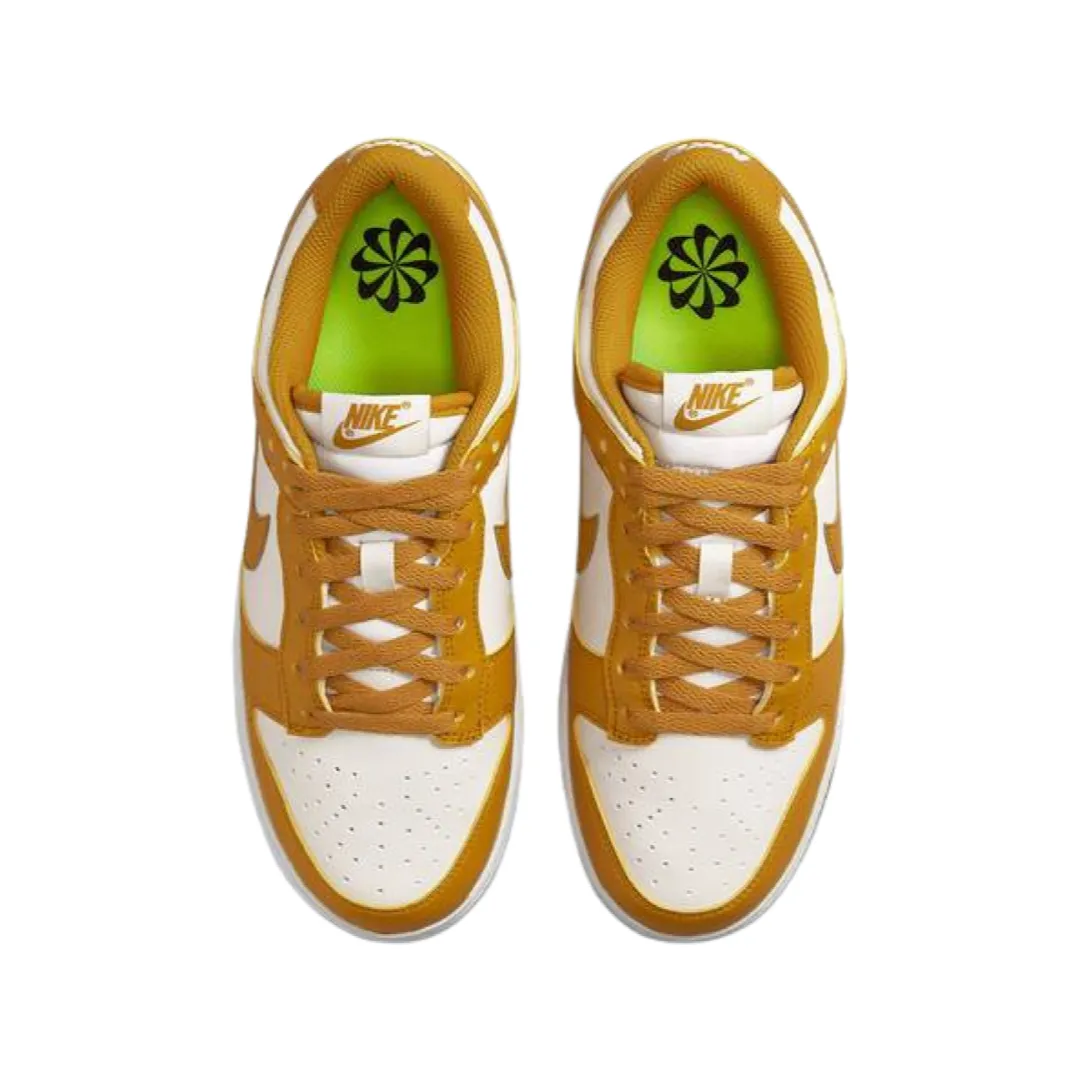 Women's Nike Dunk Low Next Nature Phantom Gold Suede White Volt Nike Dunk
