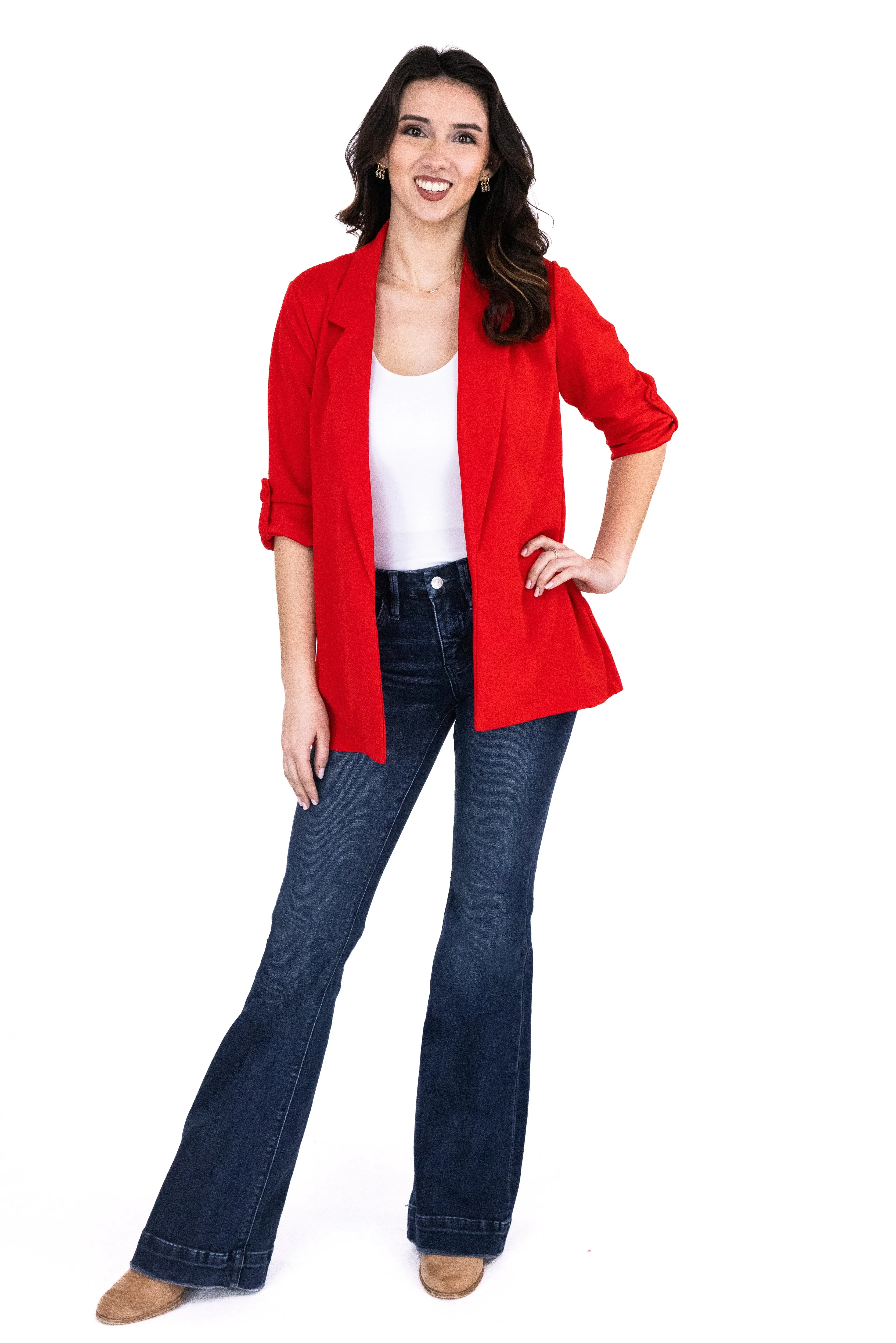 Women's Relaxed Open Front Blazer