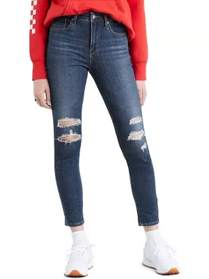 Women's Ripped Washed Jeans,Blue