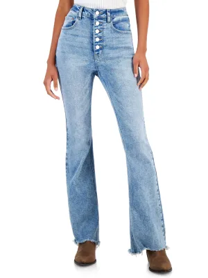 Women's Washed Flare Jeans,Light Blue