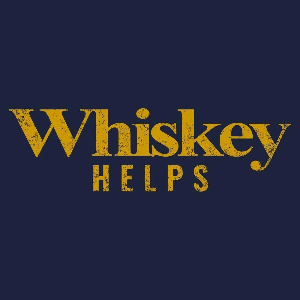Women's Whiskey Helps? V-Neck - Midnight Navy