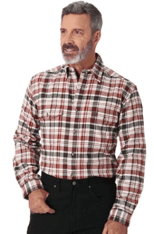 Wrangler® Riggs Workwear® HW Flannel Shirt - Red/Navy/White Wrangler Clothing