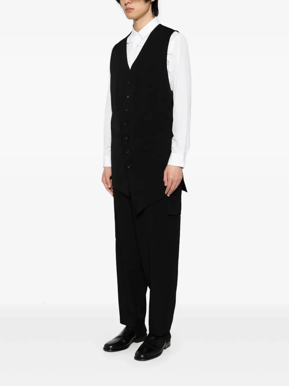 YOHJI YAMAMOTO POUR HOMME - Men Multi Pocket Asymetrical Vest Clothing_yohji-yamamoto