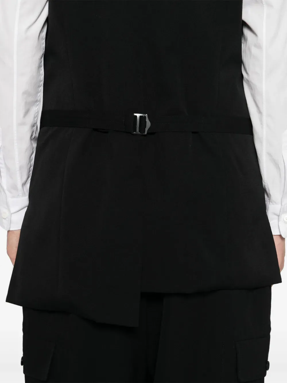 YOHJI YAMAMOTO POUR HOMME - Men Multi Pocket Asymetrical Vest Clothing_yohji-yamamoto