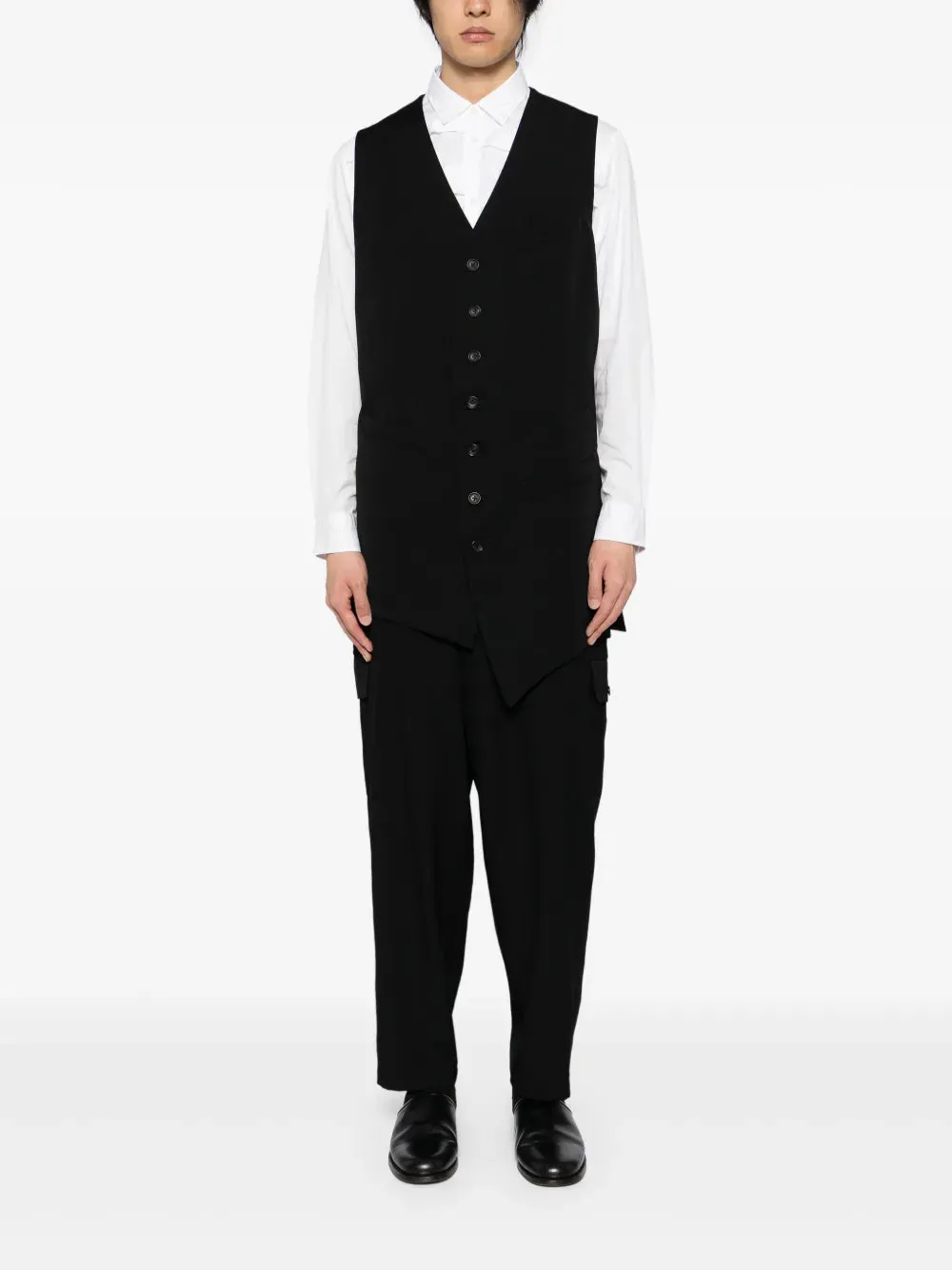 YOHJI YAMAMOTO POUR HOMME - Men Multi Pocket Asymetrical Vest Clothing_yohji-yamamoto