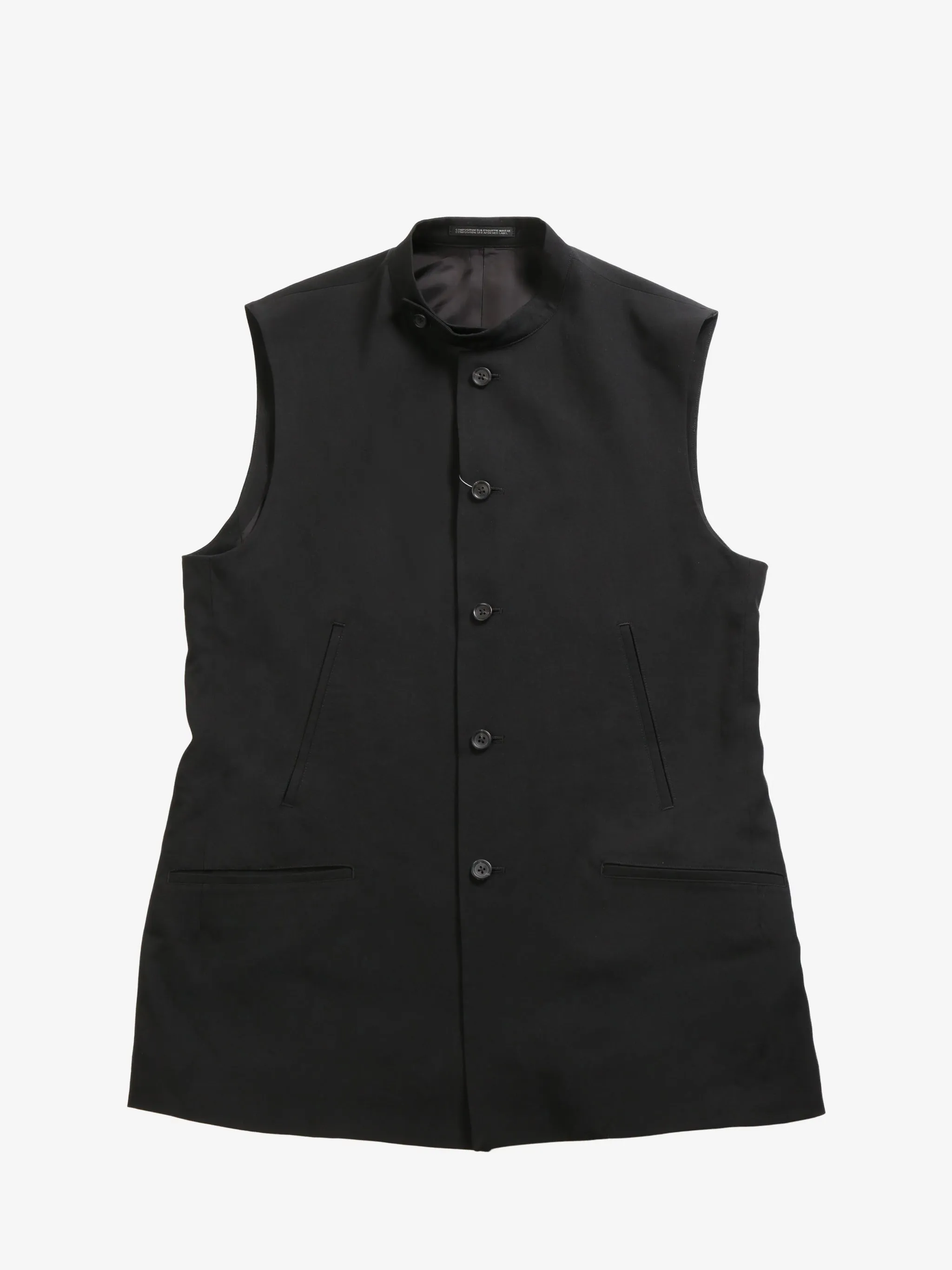 YOHJI YAMAMOTO POUR HOMME - Men Stand Collar Vest Clothing_yohji-yamamoto